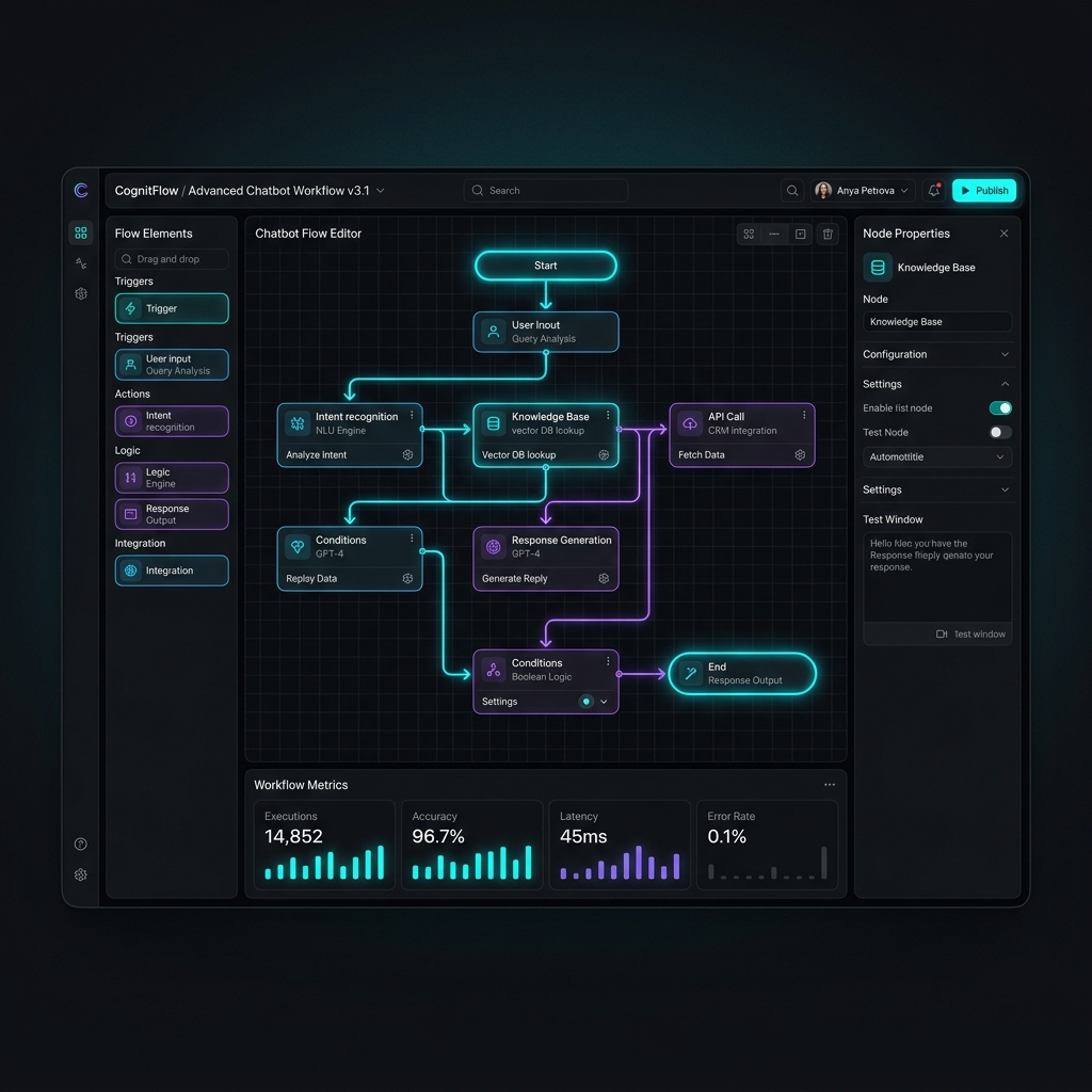 AI Chatbot dashboard interface mockup